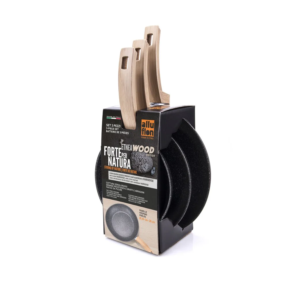 Alluflon ETNEA WOOD Set fi Padelle 20-24-28cm - Image 4