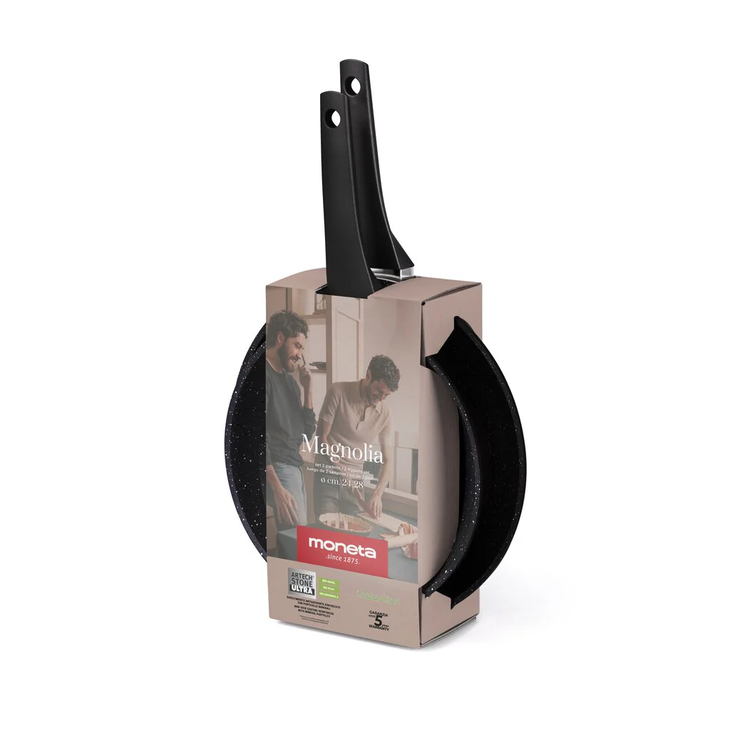 SET DI PADELLE 24 + 28CM MONETA MAGNOLIA STONE BLACK - Image 2