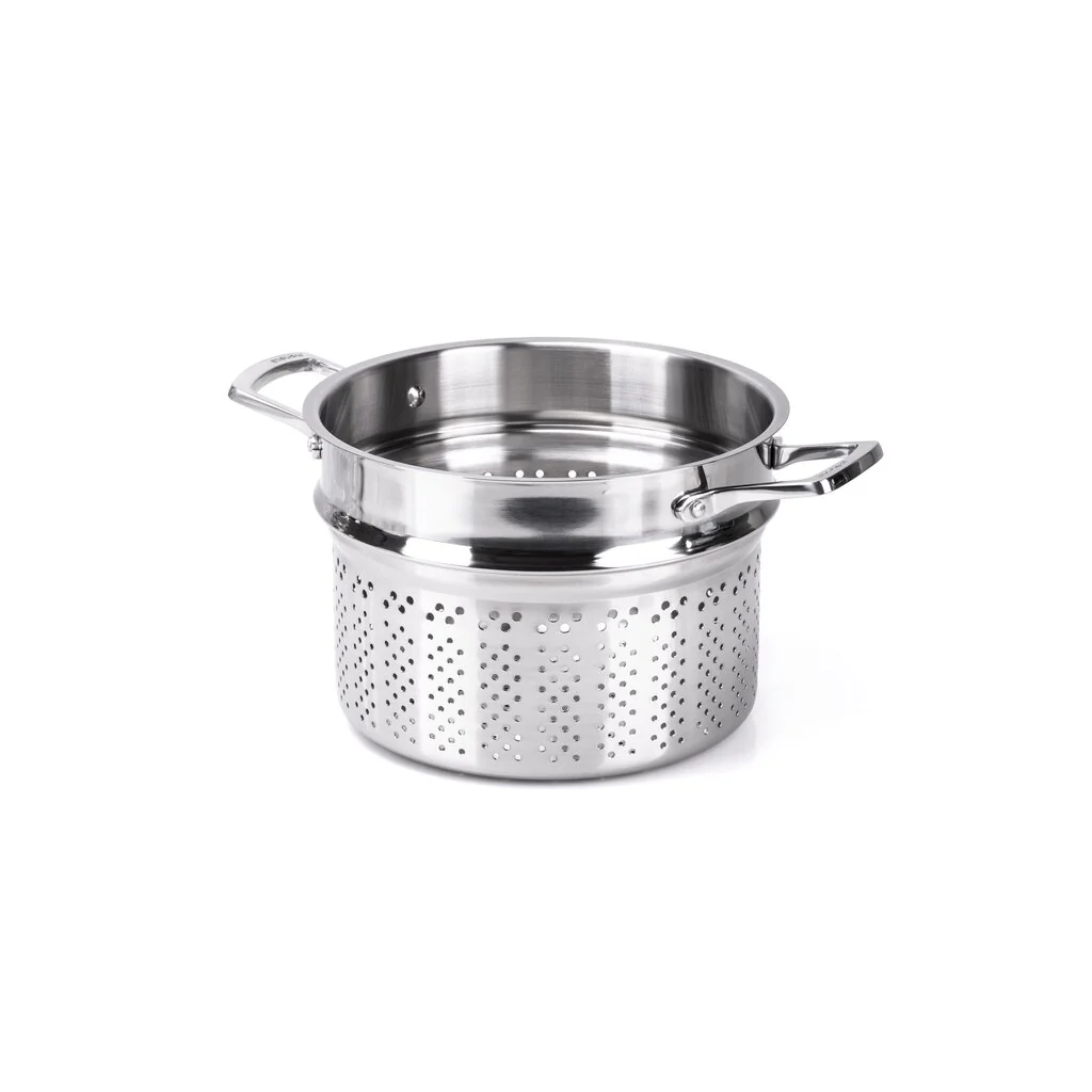 PENTOLA 24CM CON SCOLAPASTA E CESTELLO VAPORE MONETA ACCORDO INOX - Image 6